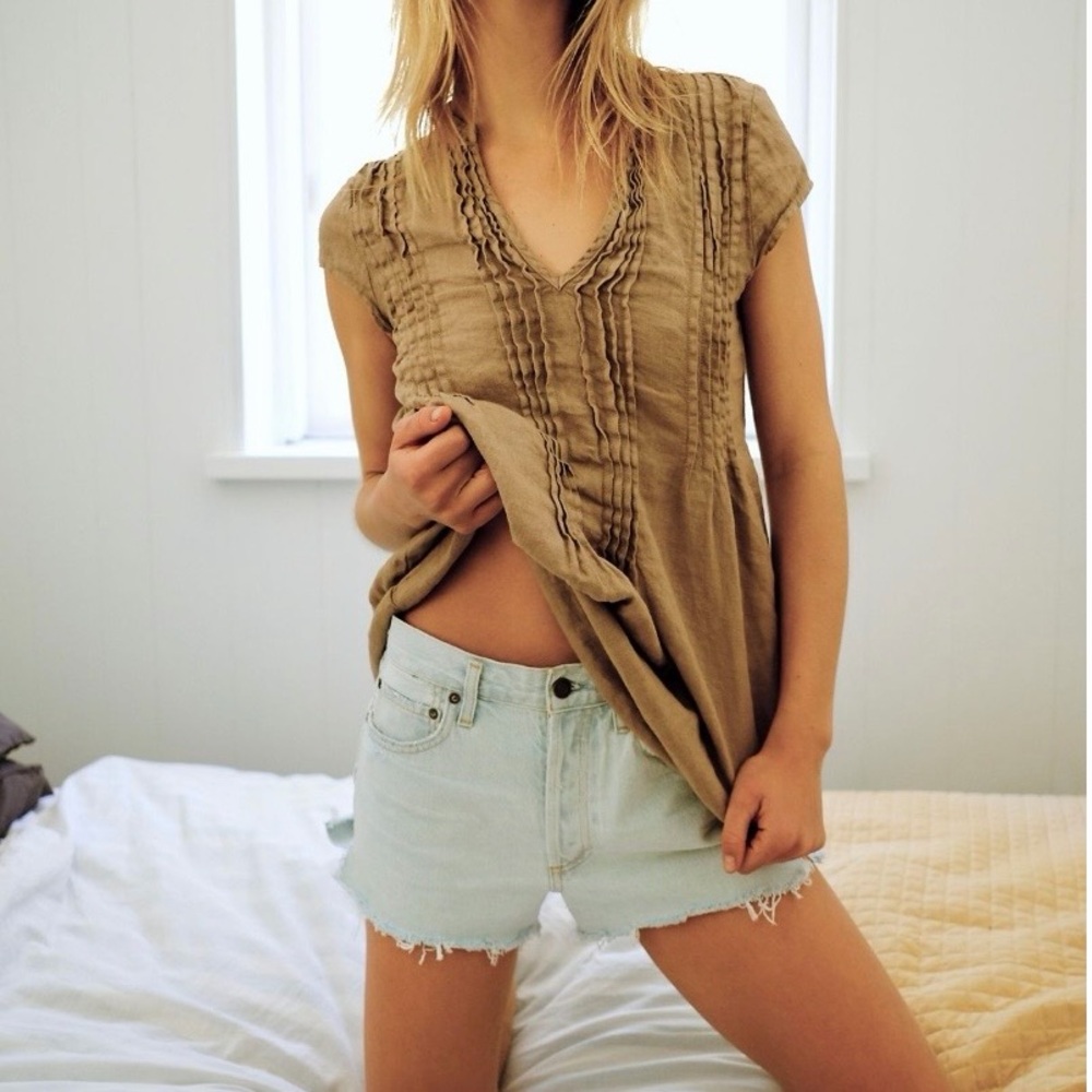 Women’s Free people x CP Shades Tunic River Linen Tunic shirt dress Small Boho